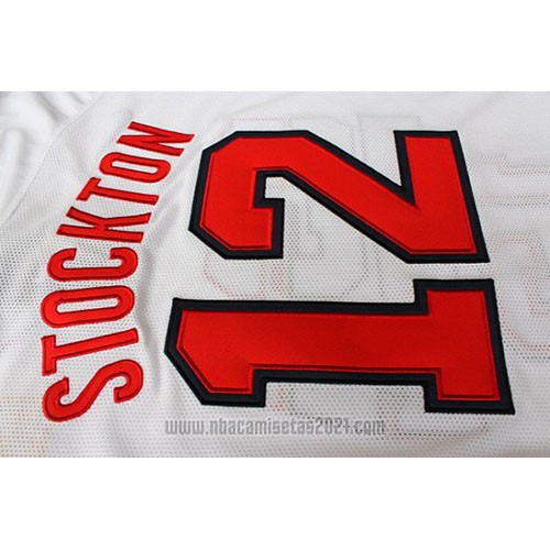 Camiseta USA 1992 John Stockton #12 Blanco